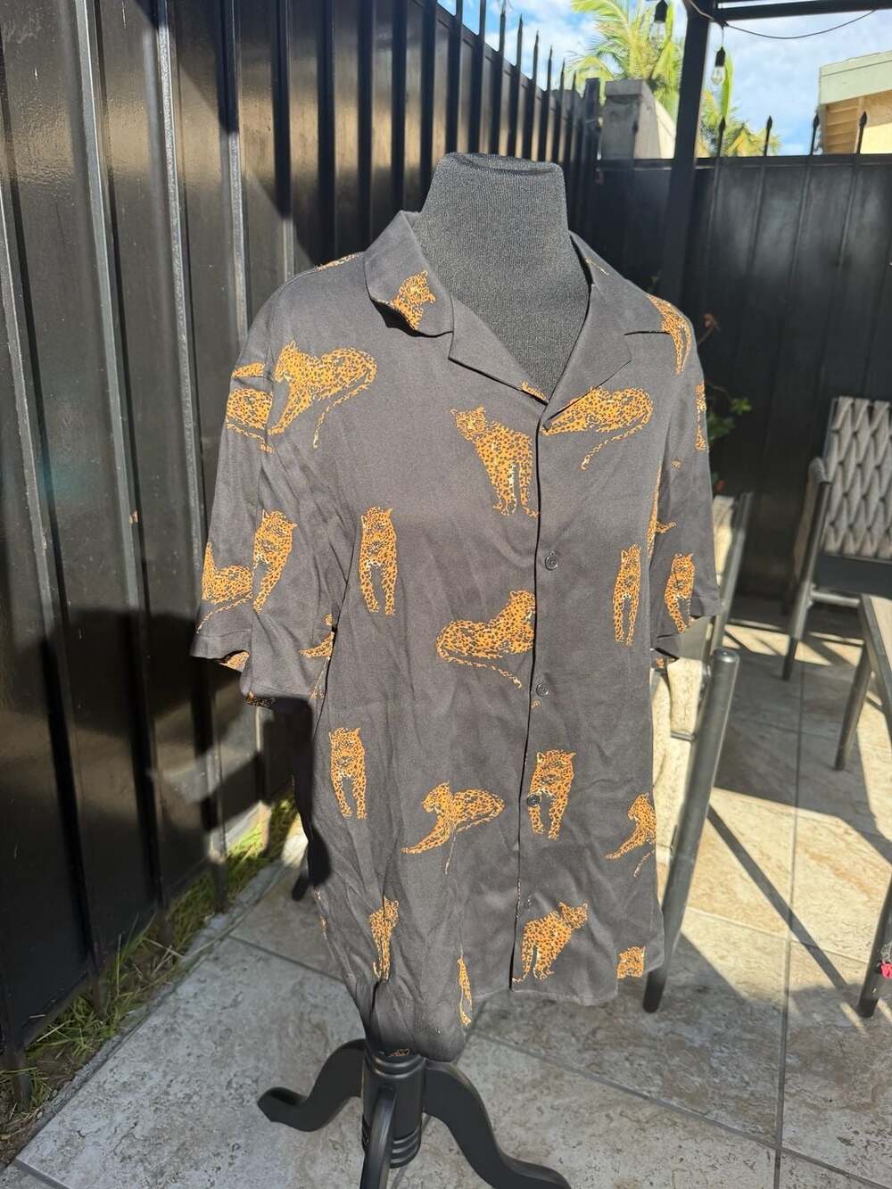 The Kooples Paris Relaxed Fit Leopard Print Short Sleeve Button-Down Shirt